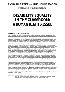 disability equality in the classroom: a human rights issue