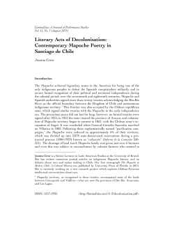 Literary Acts of Decolonisation: Contemporary