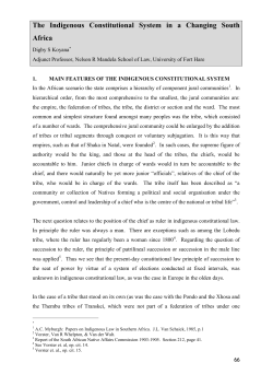the indigenous constitutional system