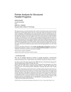 Pointer Analysis for Structured Parallel Programs