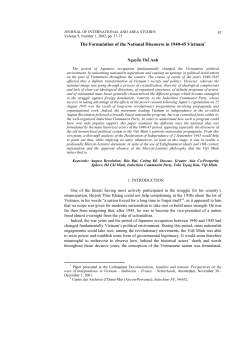 The Formulation of the National Discourse in 1940