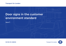 TfL Door signs in the customer environment standard
