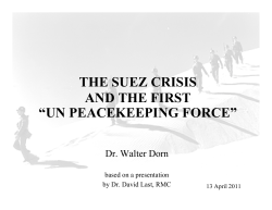 First UN Force: UNEF, 1956-67