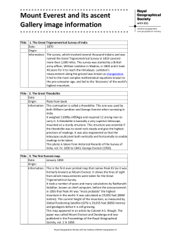 Mount Everest and its ascent Gallery image information