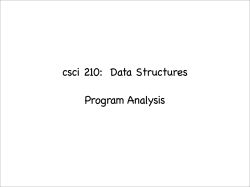csci 210: Data Structures Program Analysis