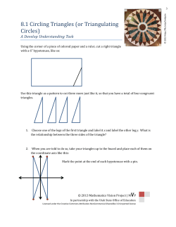 8.1 Circling Triangles (or Triangulating Circles)