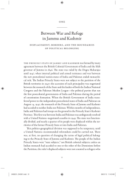 Between War and Refuge in Jammu and Kashmir