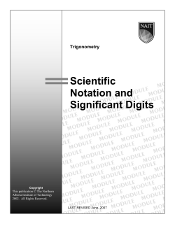Scientific Notation and Significant Digits