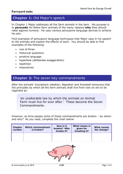 Chapter 1: Old Major`s speech Chapter 2: The seven key