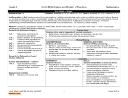 Grade 5 Unit 3 Multiplication and Division of Fractions