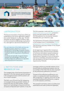 1. INTRODUCTION 2. INSTITUTIONS AND MEMBERS OF EAA