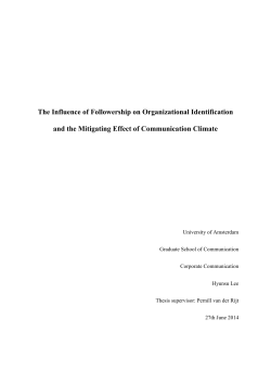 The Influence of Followership on Organizational - UvA-DARE