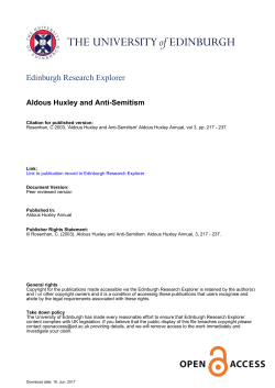 Aldous Huxley and Anti-Semitism