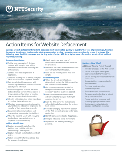 Incident Response Website Defacement Checklist