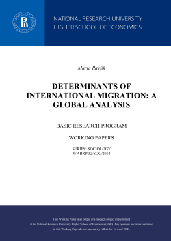 DETERMINANTS OF INTERNATIONAL MIGRATION: A GLOBAL