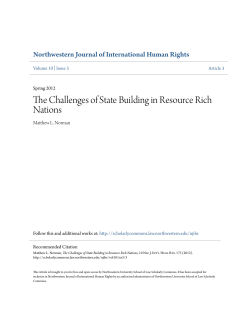 The Challenges of State Building in Resource Rich Nations