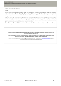 8 GAUCHER DISEASE FACTS - Centre for Genetics Education