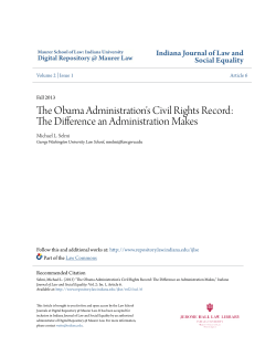 The Obama Administration`s Civil Rights Record: The Difference an