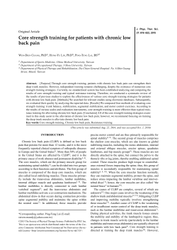 Core strength training for patients with chronic low back pain