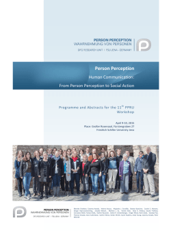 Abstracts – Oral Presentations