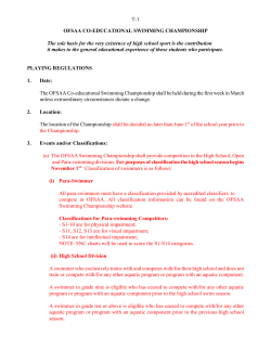 OFSAA website > Playing Regulations > Swimming