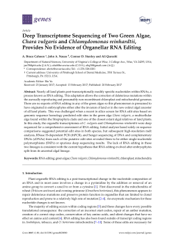 Deep Transcriptome Sequencing of Two Green Algae, Chara