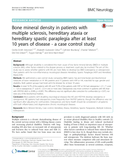 Bone mineral density in patients with multiple sclerosis, hereditary