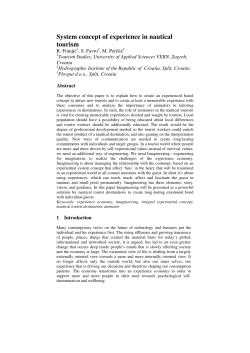 System concept of experience in nautical tourism