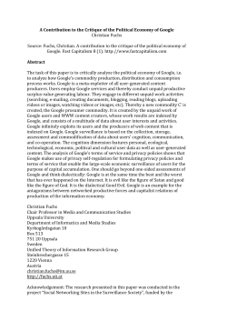 A Contribution to the Critique of the Political Economy of Google