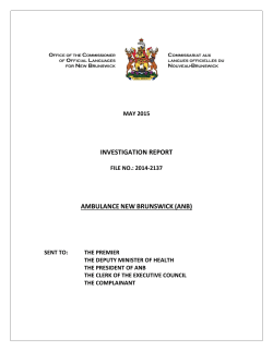 Ambulance New Brunswick - May 2015