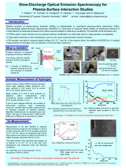 Introduction What is GDOES? Isotopic Measurement of Hydrogen