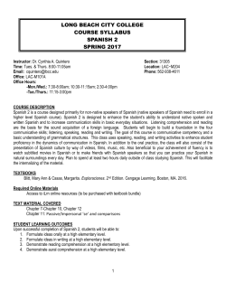Spanish 2 - Long Beach City College