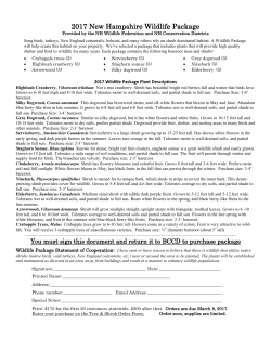 2017 New Hampshire Wildlife Package