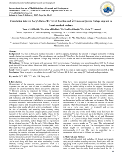 Correlation between Borg`s Rate of Perceived Exertion and V ̇