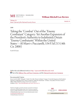 "Combat" Out of the "Enemy Combatant"