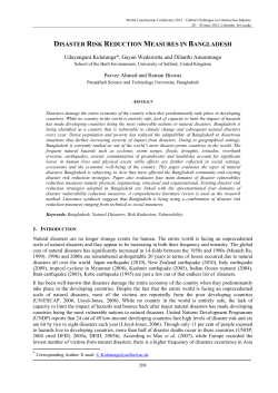 DISASTER RISK REDUCTION MEASURES IN BANGLADESH