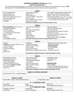 Supply Lists - Grades 3-6 - School District of Horicon