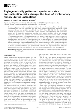 Phylogenetically patterned speciation rates and extinction