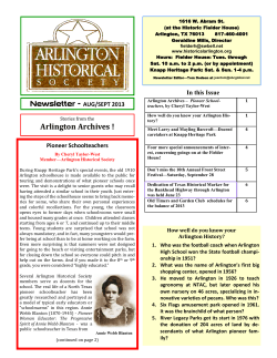 Aug/Sep 2013 - Arlington Historical Society