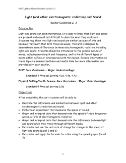 Light (and other electromagnetic radiation) and Sound