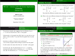 MA 137 – Calculus 1with Life Science Applications Continuity