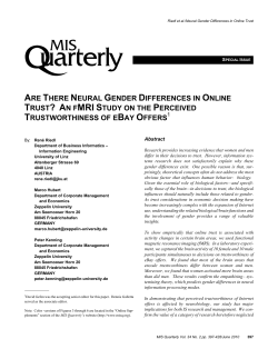 Are There Neural Gender Differences in Online Trust? An fMRI