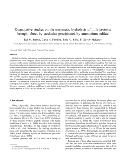 Quantitative studies on the enzymatic hydrolysis of milk proteins