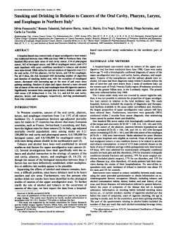 Smoking and Drinking in Relation to Cancers of