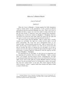 Miranda`s Hidden Right - The University of Alabama | School of Law