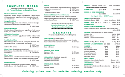 a complete catering menu. - Little Mexico Restaurant
