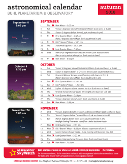 Astro Calendar - Carnegie Science Center