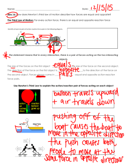 Name: Date: Aim 16: How does Newton`s third law of motion