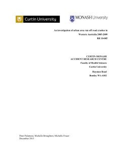 An investigation of urban area run off road crashes in Western