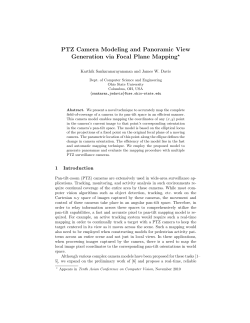 PTZ Camera Modeling and Panoramic View Generation via Focal